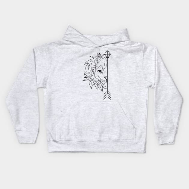 lion couple Kids Hoodie by PaperHead